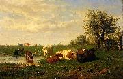 Gerard Bilders Cows in the meadow painting